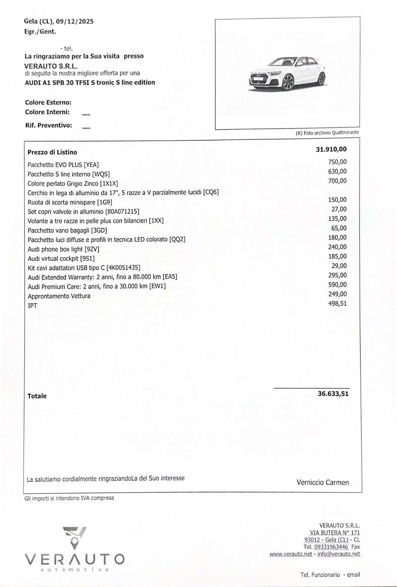 Audi A1 Spb 30 Sline possibilità noleggio no scoring
