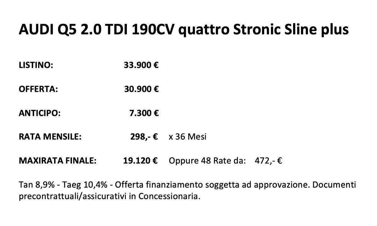 AUDI Q5 2.0 TDI 190CV quattro Stronic Sline plus