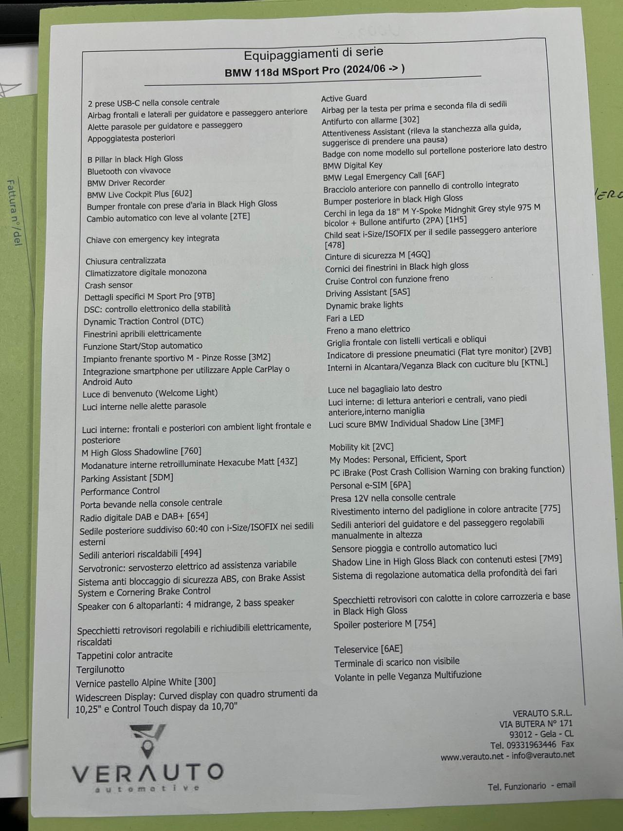 BMW 118 d MSport Pro possibilità noleggio no scoring