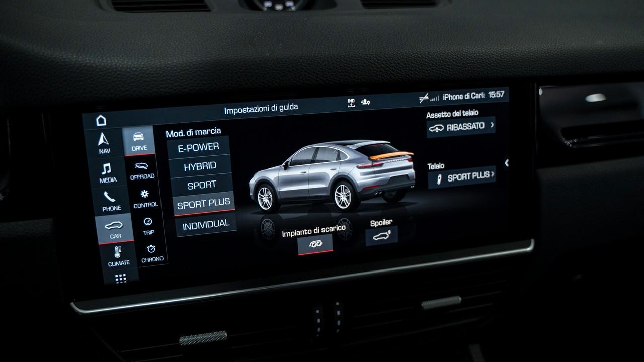 Porsche Cayenne COUPE 3.0 E-HYBRID TIPTRONIC 21" TETTO PANORAMICO PACK CHRONO BOSE SEDILI SCARICHI S