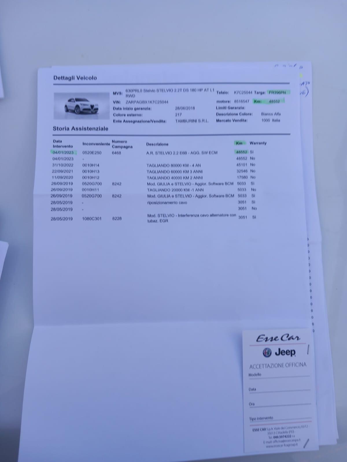 Alfa Romeo Stelvio 2.2 Turbodiesel 180 CV AT8 RWD Executive