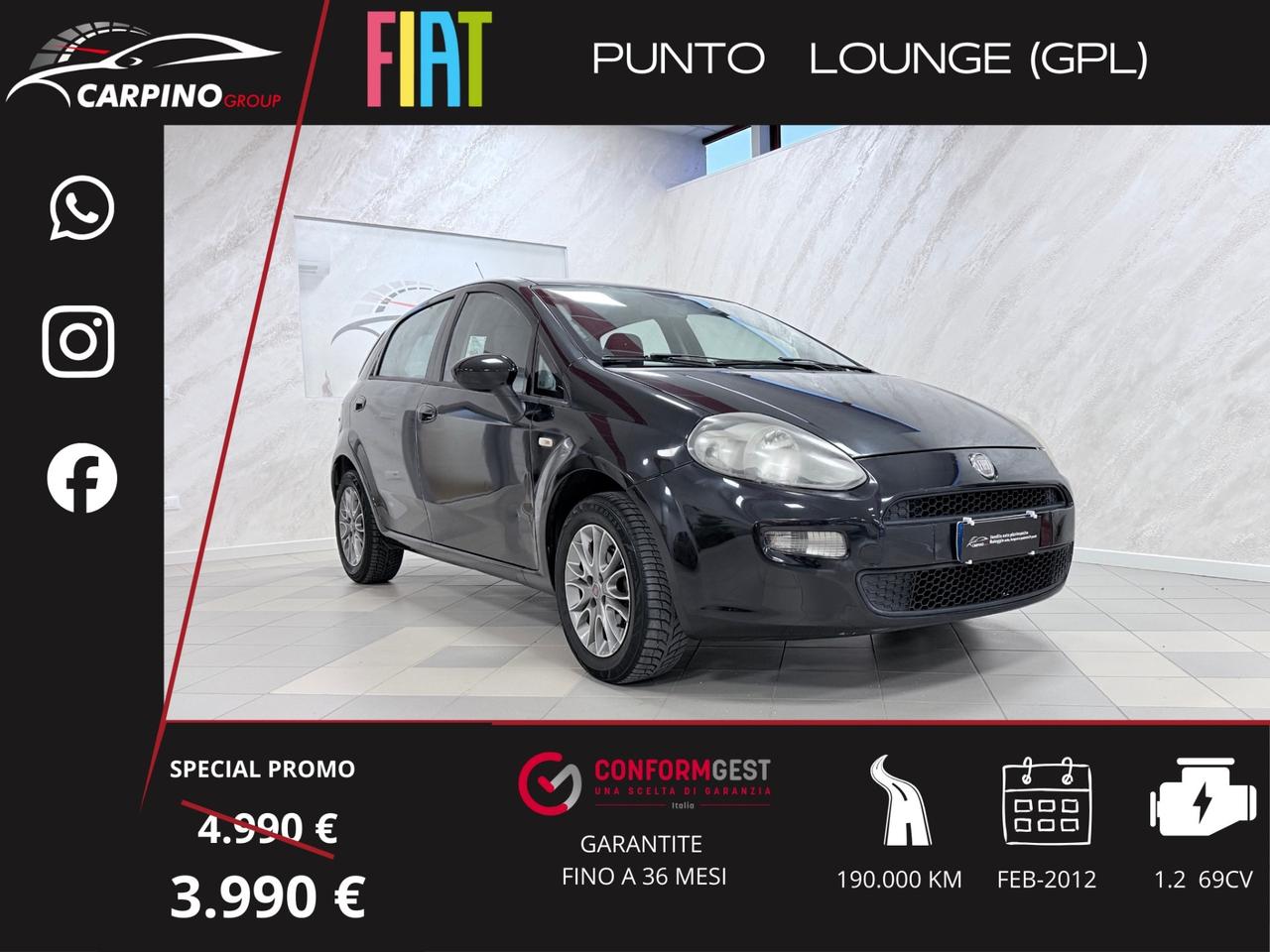 Fiat Punto 1.4 S&S 8V 5 porte Lounge