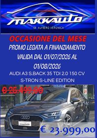 AUDI A3 S.BACK 35 TDI 2.0 150 CV S-TRON S-LINE EDITION