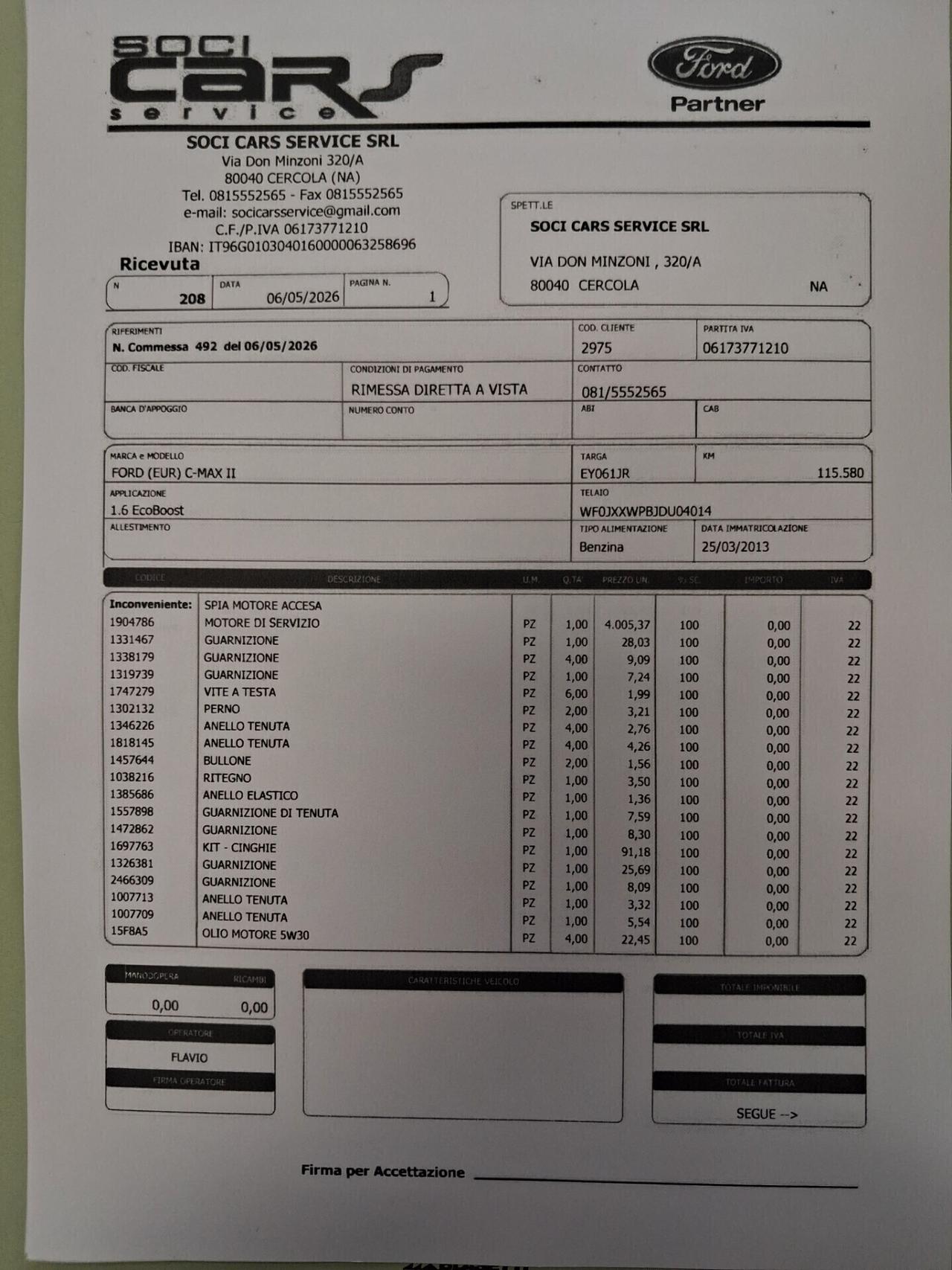Ford C-Max 1.6 GPL 125cv Plus