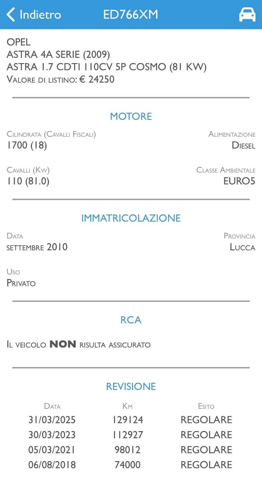 Opel Astra 1.7 CDTI 110CV UNICO SPORT OPC