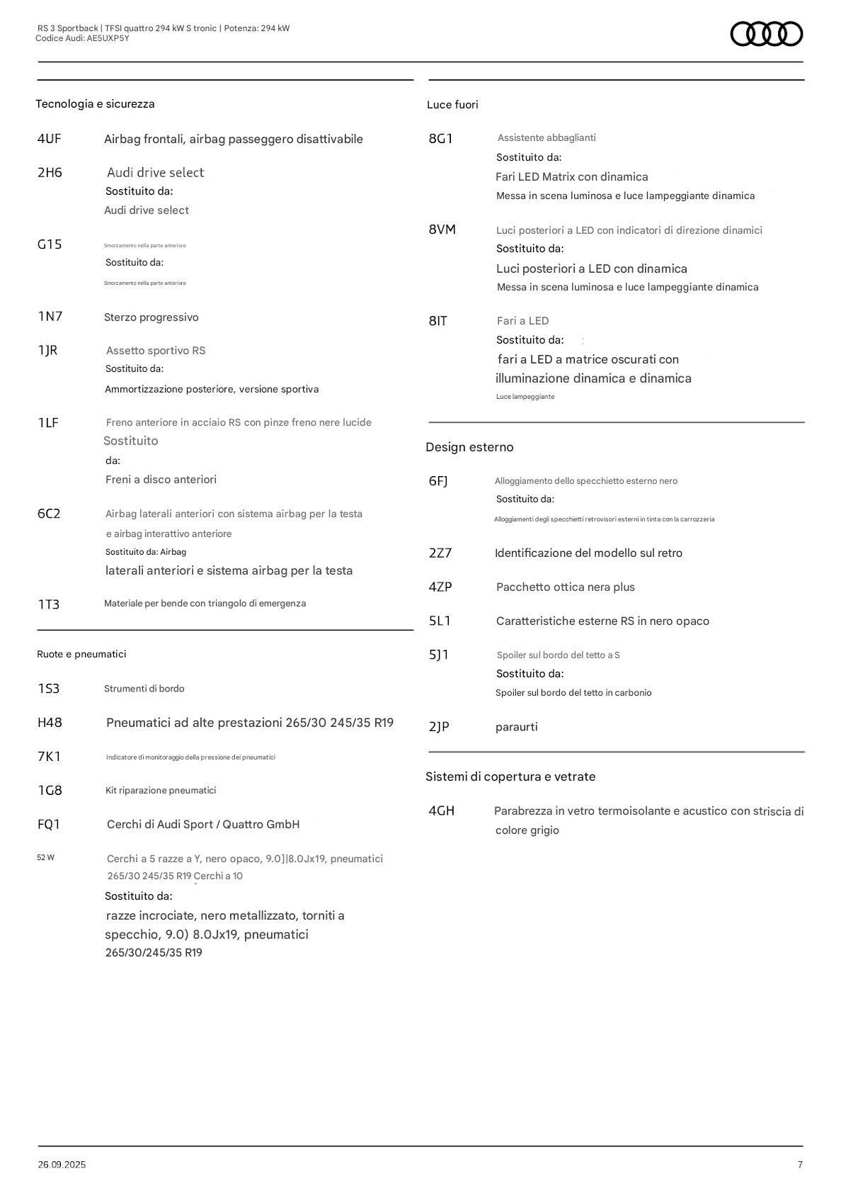 Audi A3 RS 3 Sportback TFSI quattro S tronic