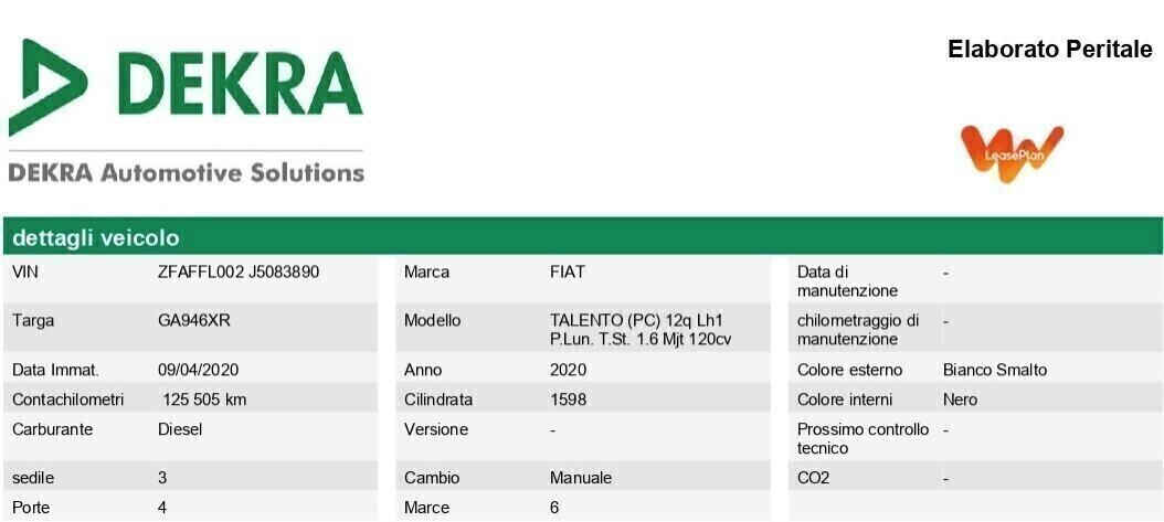 Fiat Talento 1.6 mjt 12q. Prolungato- 2020