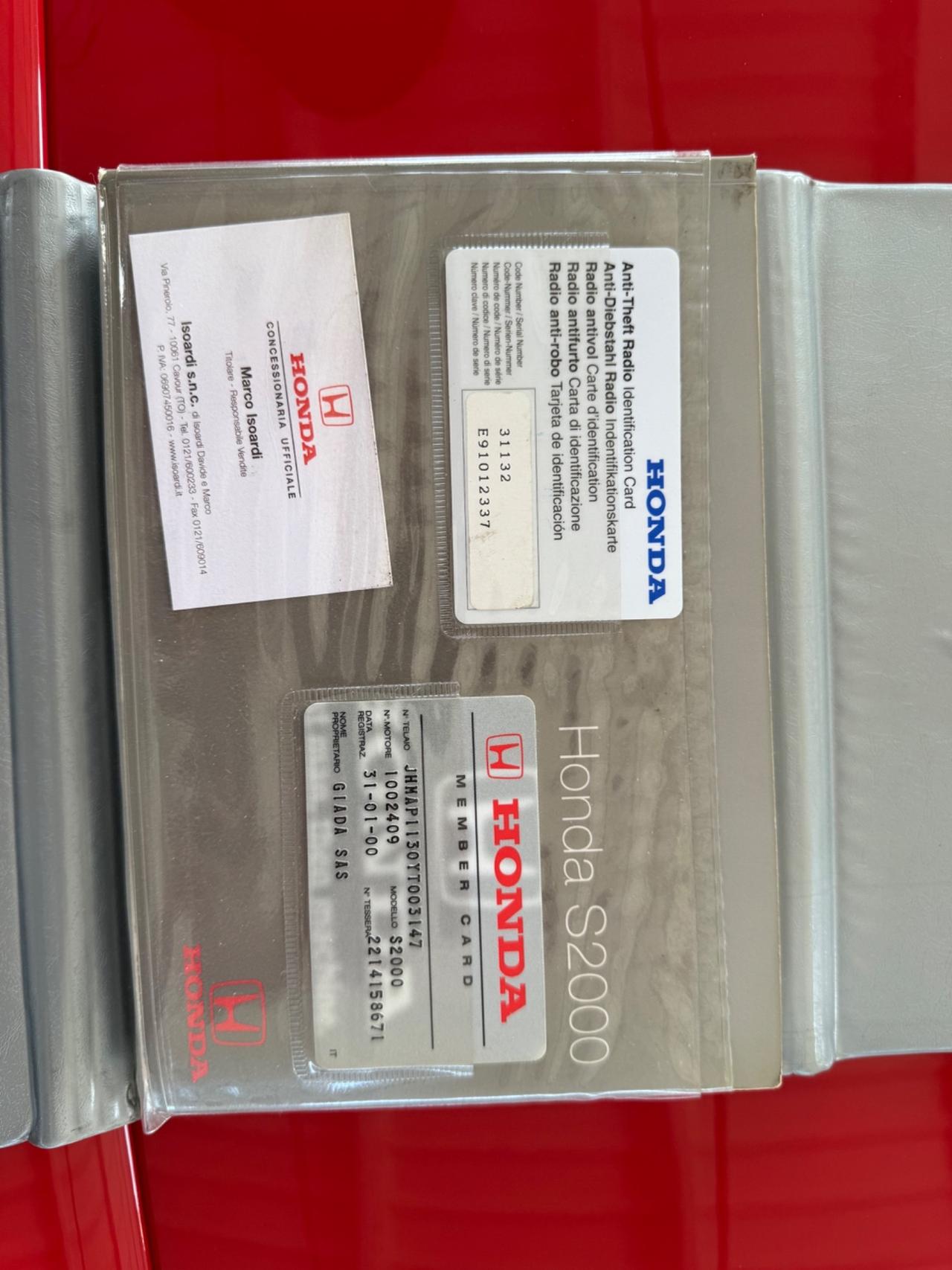 Honda S 2000 2.0 16V VTEC DA AMATORE TUTTE LE FATTURE DISPONIBILI
