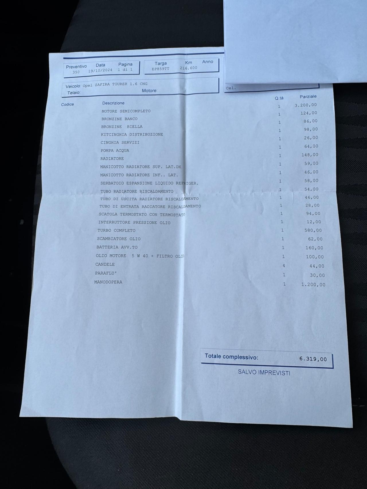 Opel Zafira Tourer 1.6 Turbo EcoM 150CV Cosmo