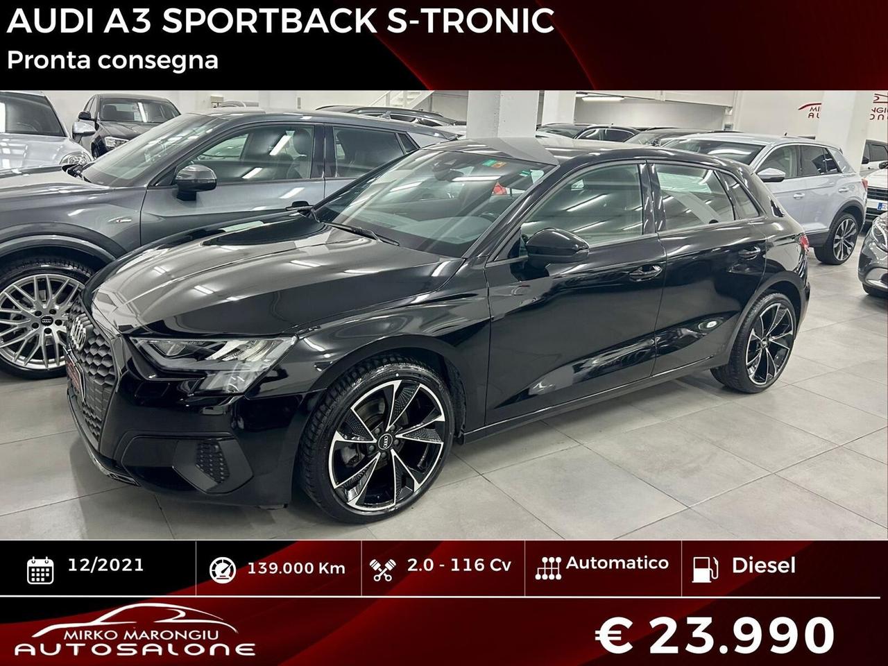 Audi A3 SPB 30 TDI S-tronic FINANZIABILE