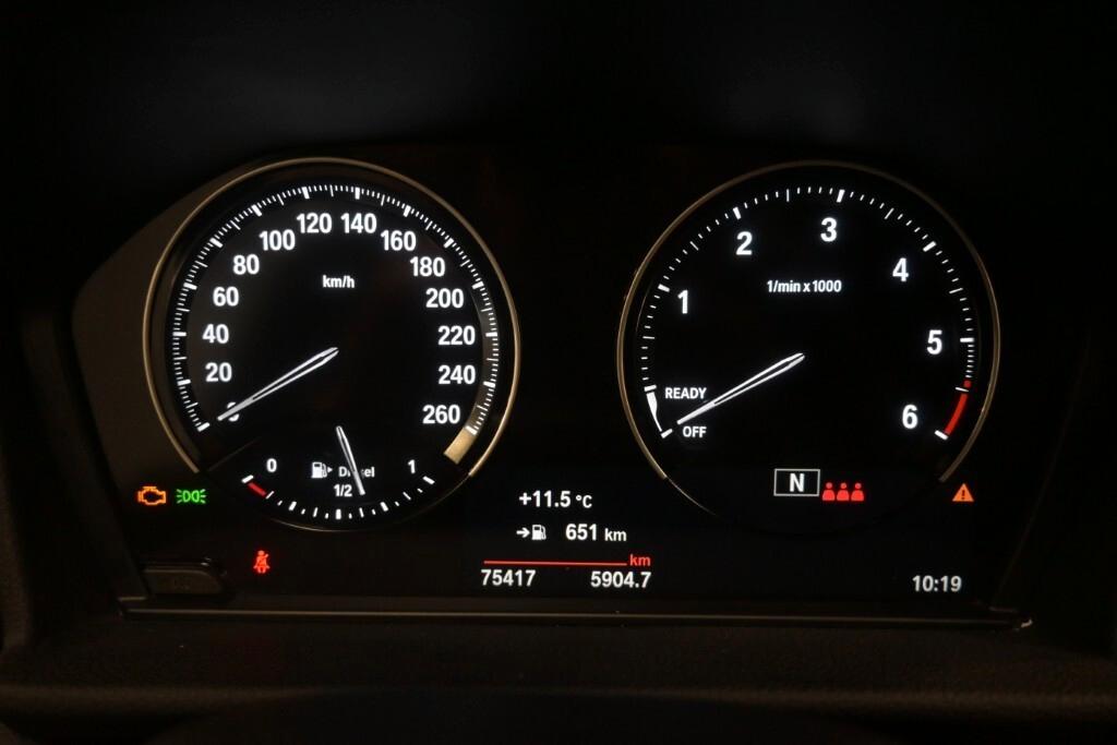 BMW 216D GRAN TOURER 116CV 6M. SPORT LINE ( FARI LED - PELLE - AMBIENT LIGHTS - CRUISE - NAVI - PARK ASSISTANT - TELECAMERA POST. - CERCHI 17 )