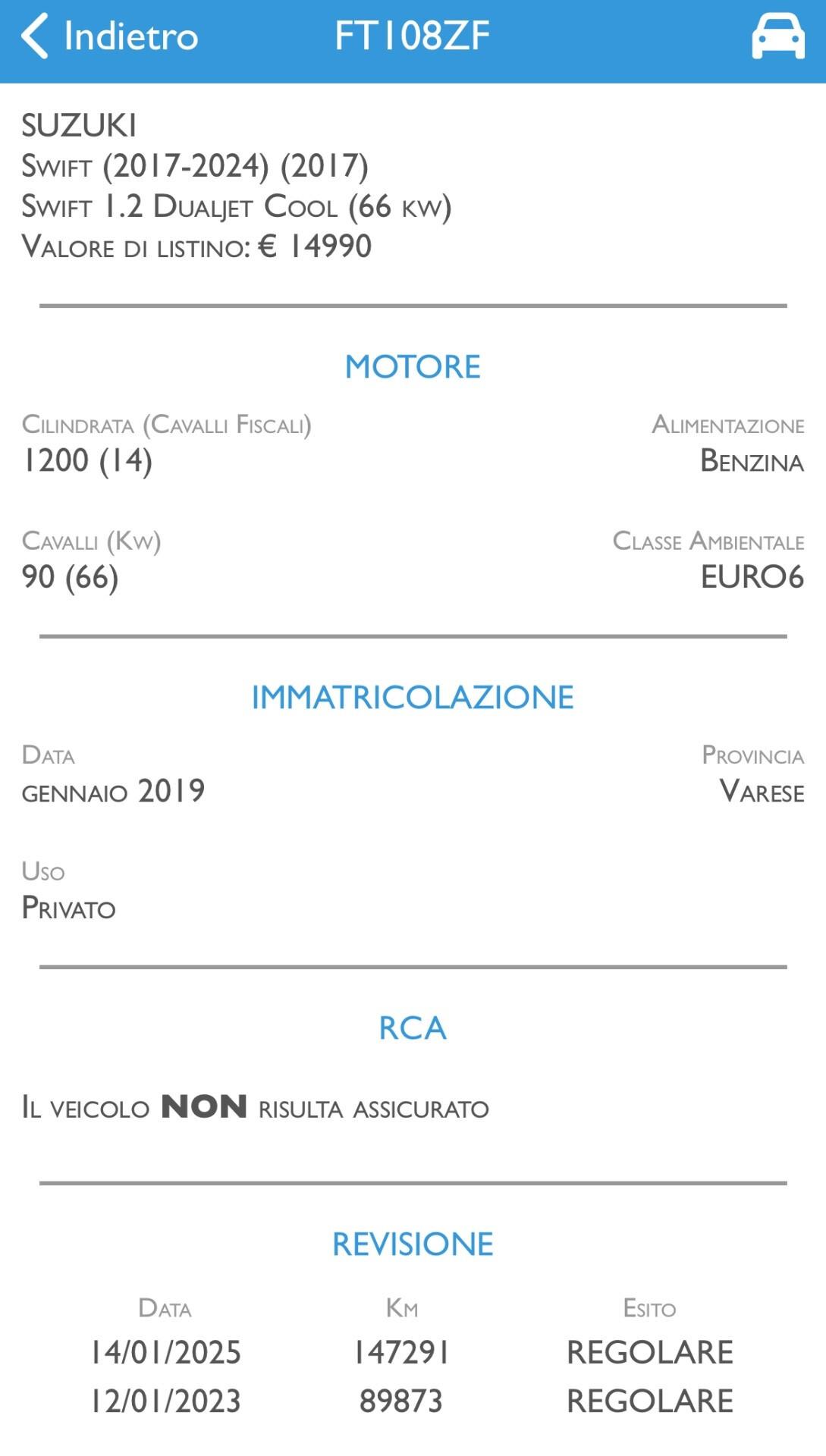 Suzuki Swift 1.2 Dualjet Cool 2019