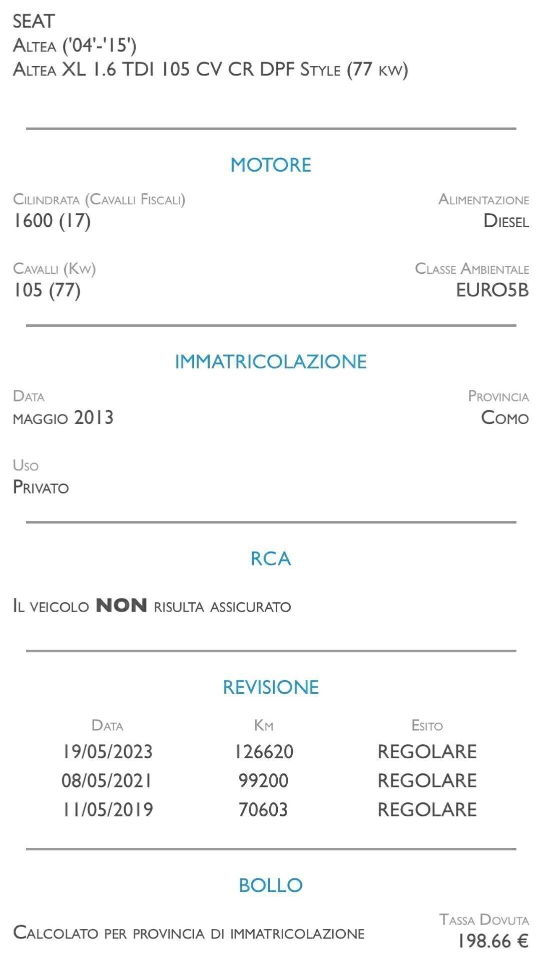 Seat Altea XL 1.6 TDI 105 CV CR DPF Style - UNICO PROPRIETARIO