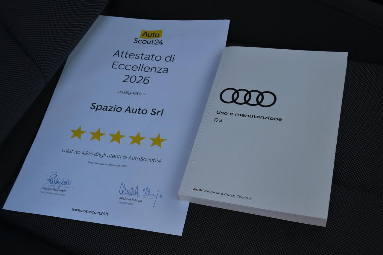 Audi Q3 2.0 TDI 150CV QUATTRO S-TRONIC SPORTBACK PREZZO SENZA VINCOLI • UNIPRO' • ITALIANA • IVA ESPOSTA GARANZIA 12M