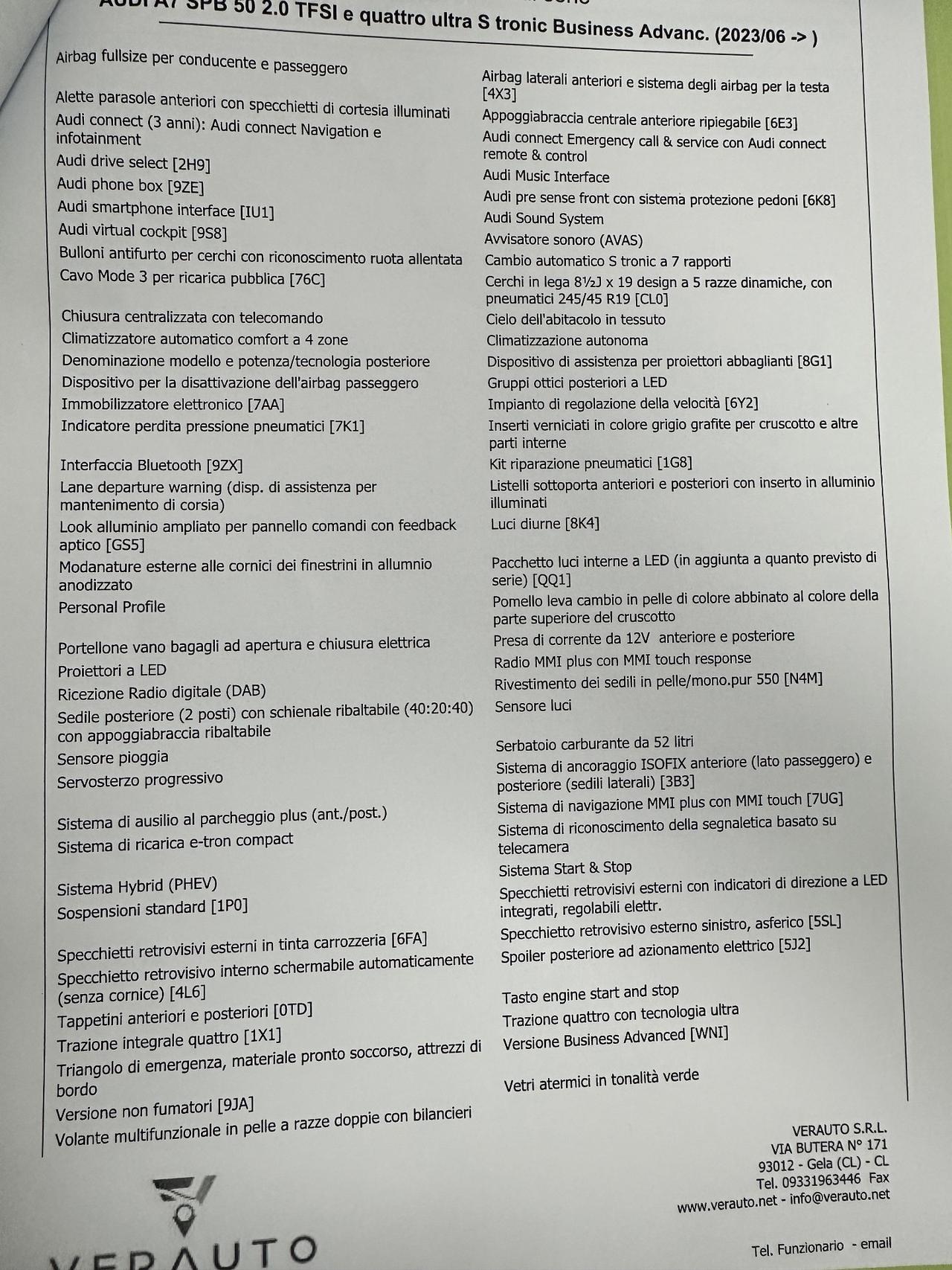 Audi A7 e tfsi 50 Sline possibilità noleggio no scoring