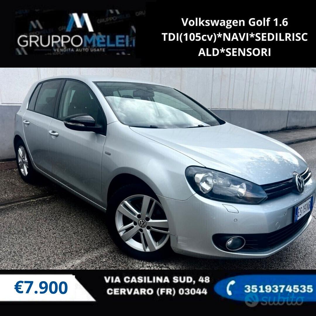 Volkswagen Golf 1.6 TDI(105cv)*NAVI*SEDILRISCALD*SENSORI