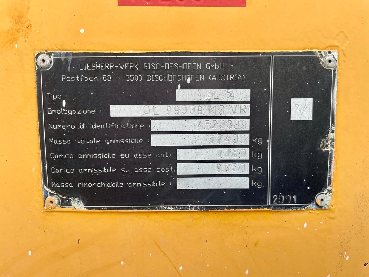 PALA GOMMATA LIEBHERR L 554 -