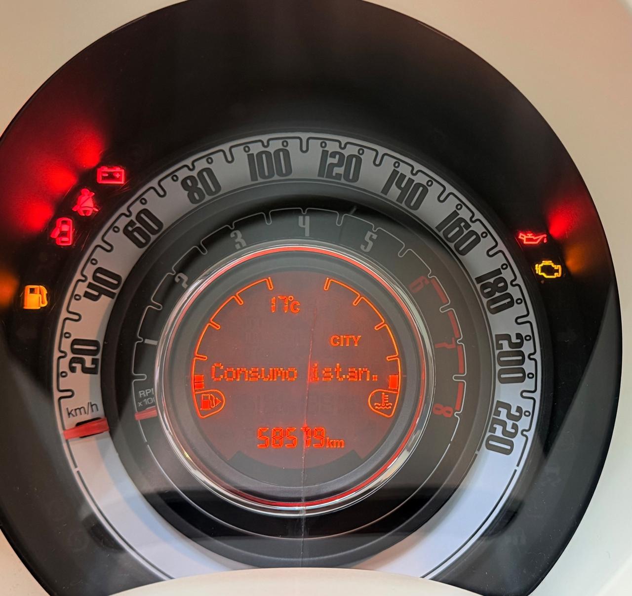 Fiat 500 1.2benz 69cv Neopat. E6 - 58.000km