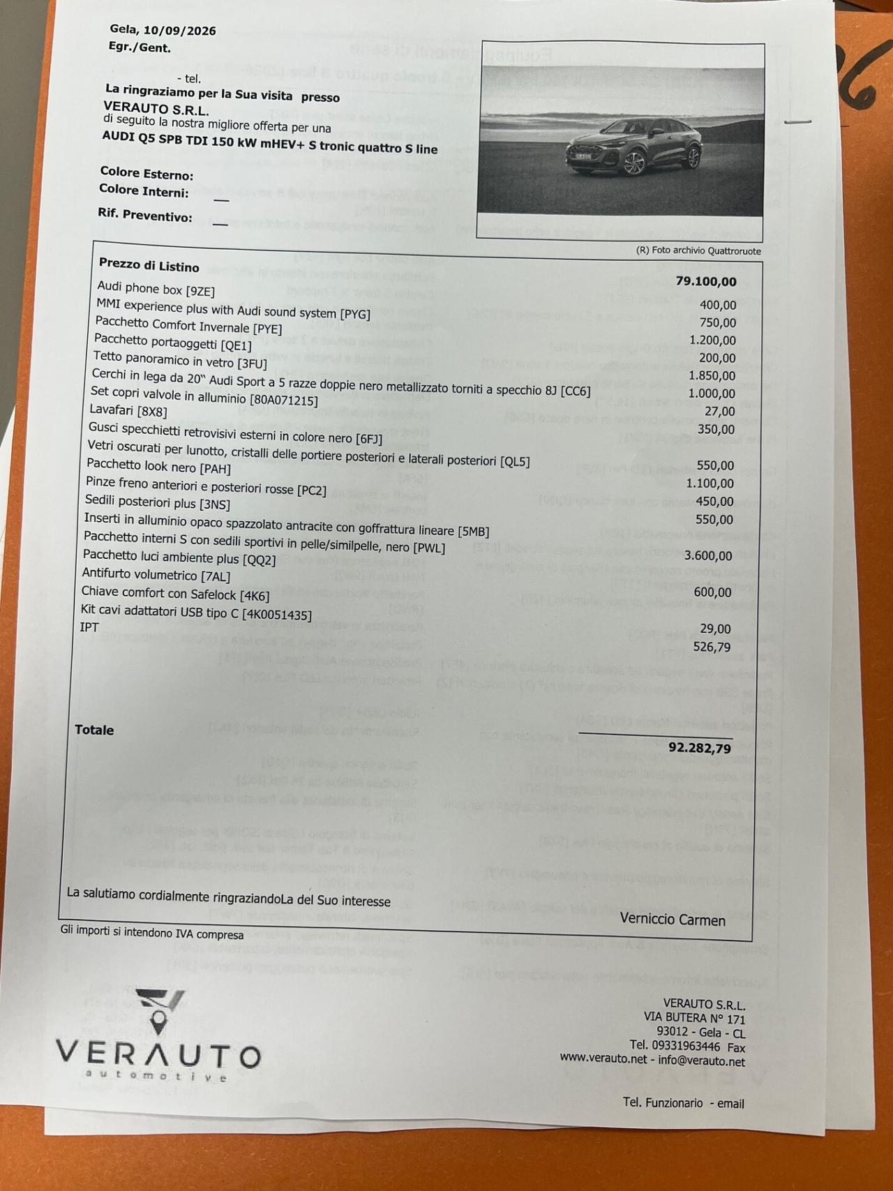 Audi Q5 SPB TDI 204CV mhev S line quattro S tronic - possibilità noleggio no scoring
