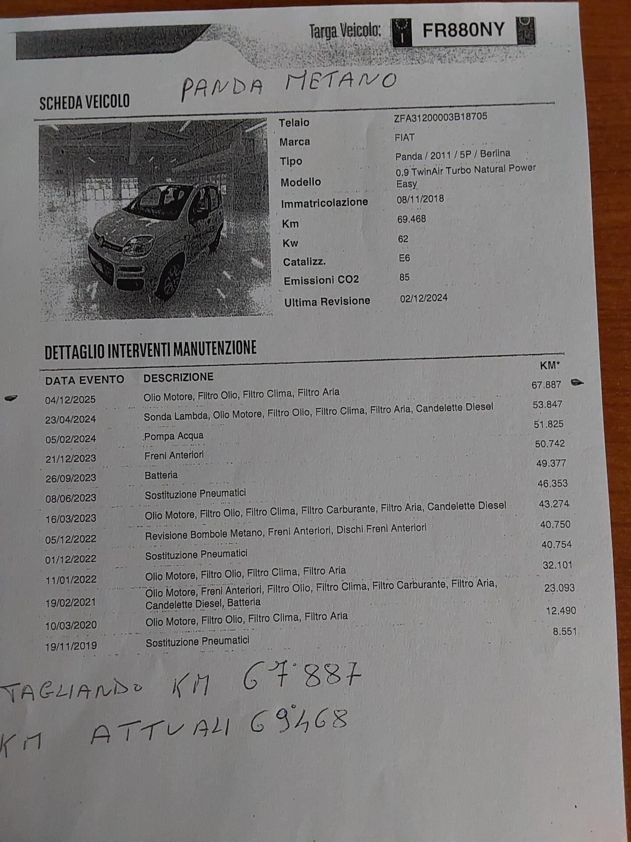 Fiat Panda 0.9 TwinAir Turbo Natural Power Easy (METANO)