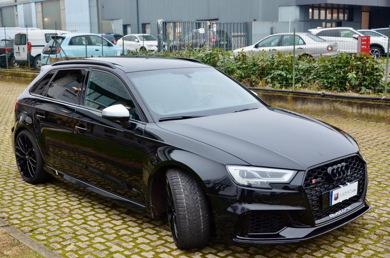 AUDI RS3 SPORTBACK 2.5 TFSI QUATTRO S-TRONIC 400cv TETTO, PACK DYNAMIC, SCARICO MILLTEK, EURO 6D-TEMP, PERMUTE