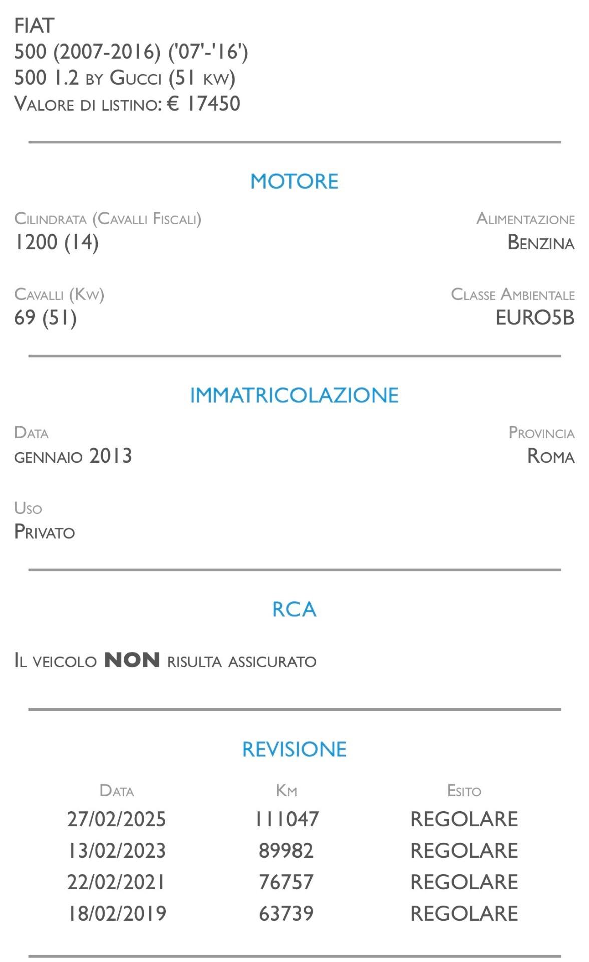 Fiat 500 1.2 Lounge - IDEALE PER NEOPATENTATI