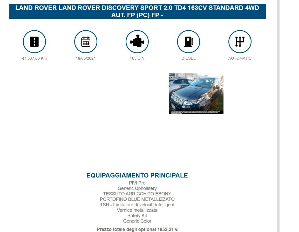 Land Rover Discovery Sport 2.0 TD4 163CV AWD AUTO ( FARI LED - PDC TELECAMERA POST. MIRROR )