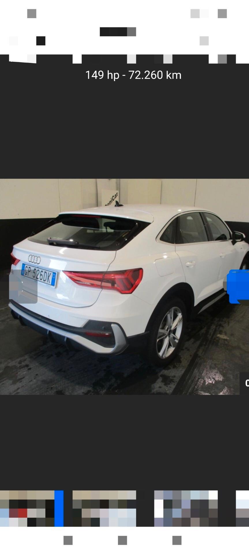 AUDI Q3 SPORTBACK 2.0 TDI 150cv SLINE INTERNO ED ESTERNO TAGLIANDI AUDI