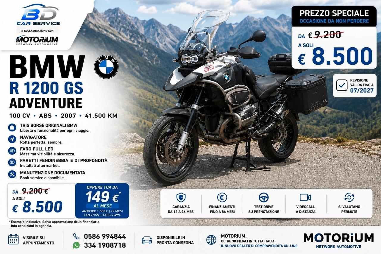 Bmw R 1200 GS Adventure DAKAR | TRIS BORSE ORIGINALI FARO ANT. A LED NAVI 4 FARETTI PROFONDITA'