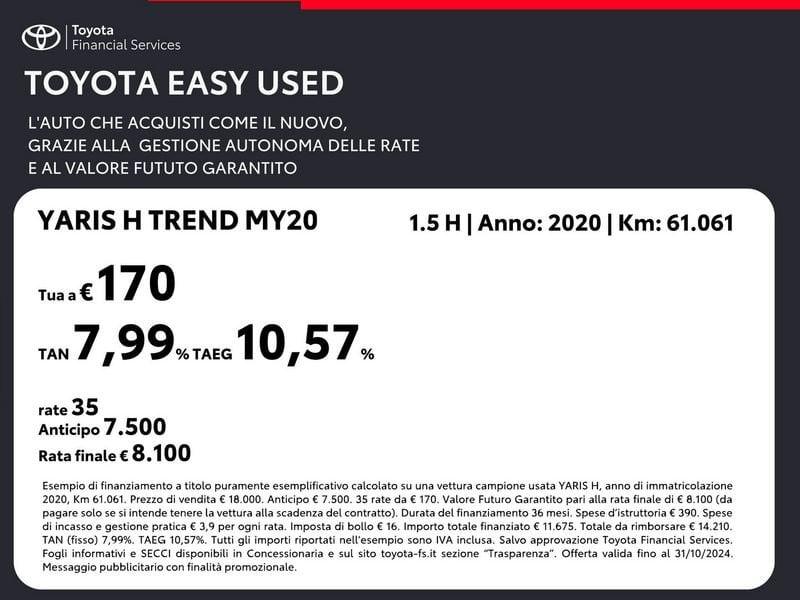 Toyota Yaris 1.5 Hybrid 5 porte Trend