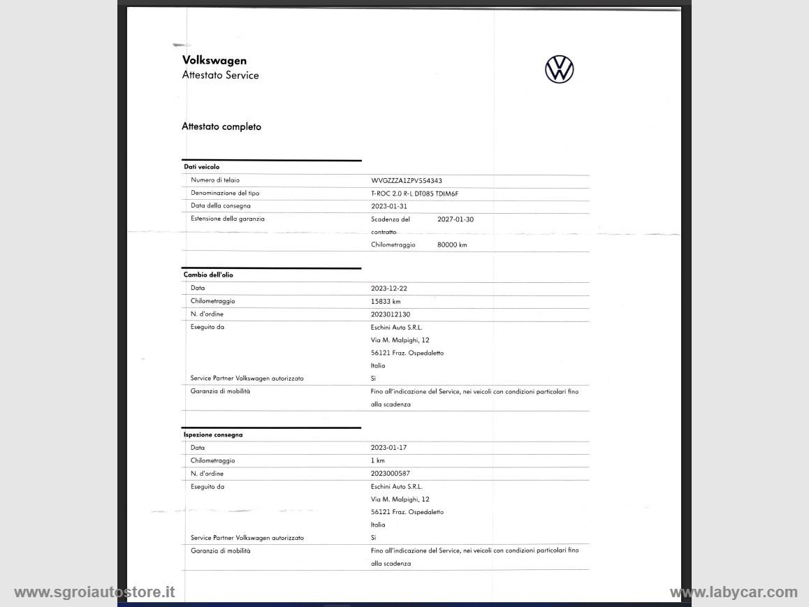 VOLKSWAGEN T-Roc 2.0 TDI SCR R-Line