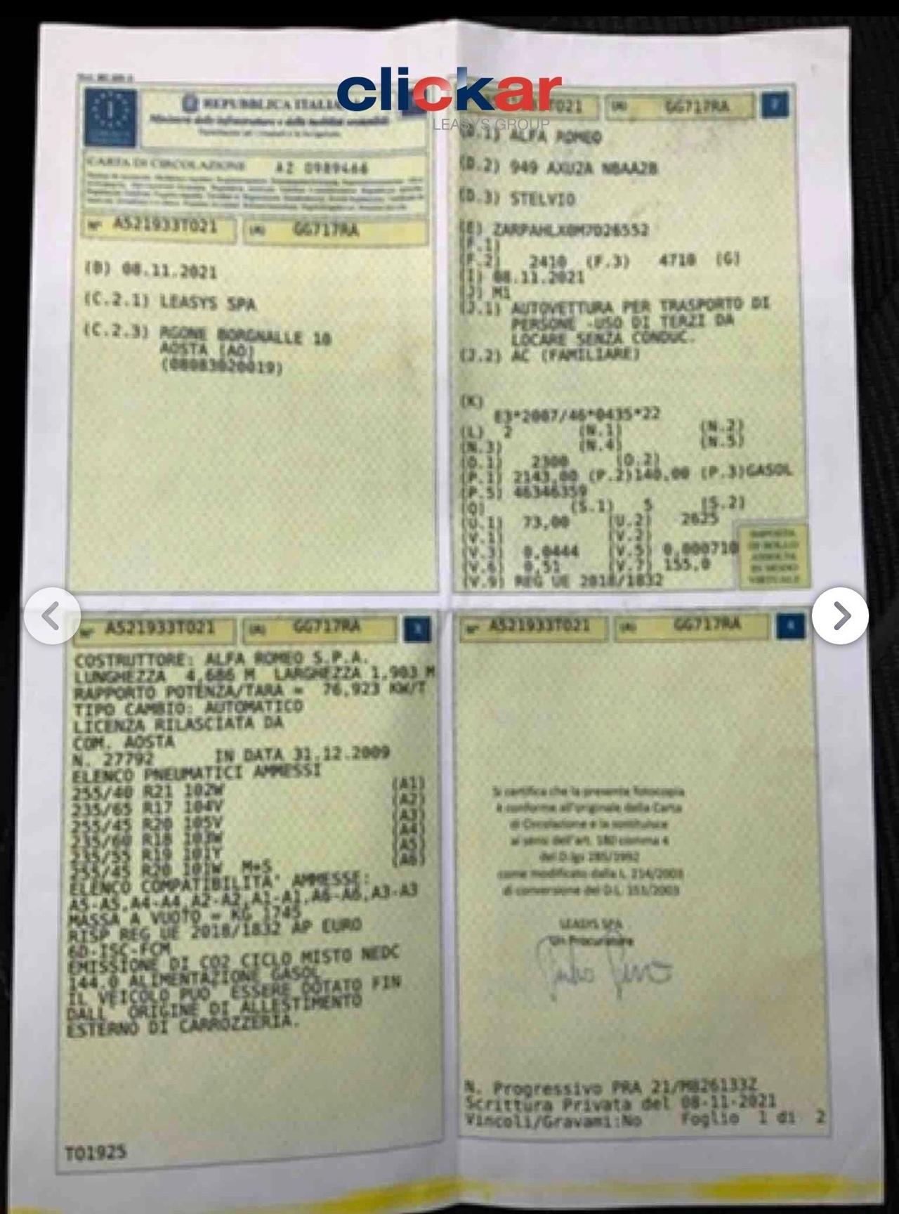 Alfa Romeo Stelvio 2.2 Turbodiesel 190 CV AT8 Q4 Business