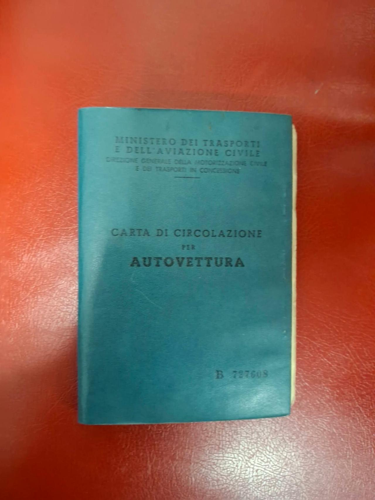 Fiat 500F uniproprietario Libretto e targhe originali