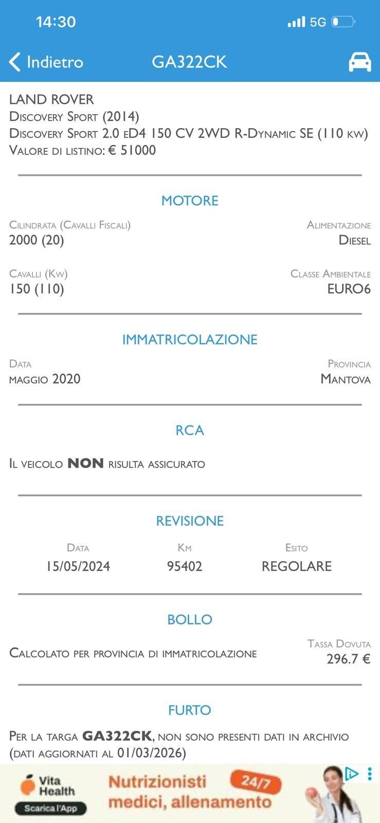 Land Rover Discovery Sport 2.0 eD4 150 motore nuovo