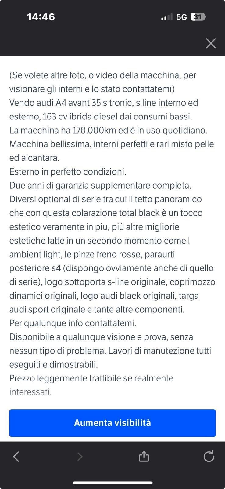 Audi A4 Avant 35 TDI/163 CV S tronic line edition