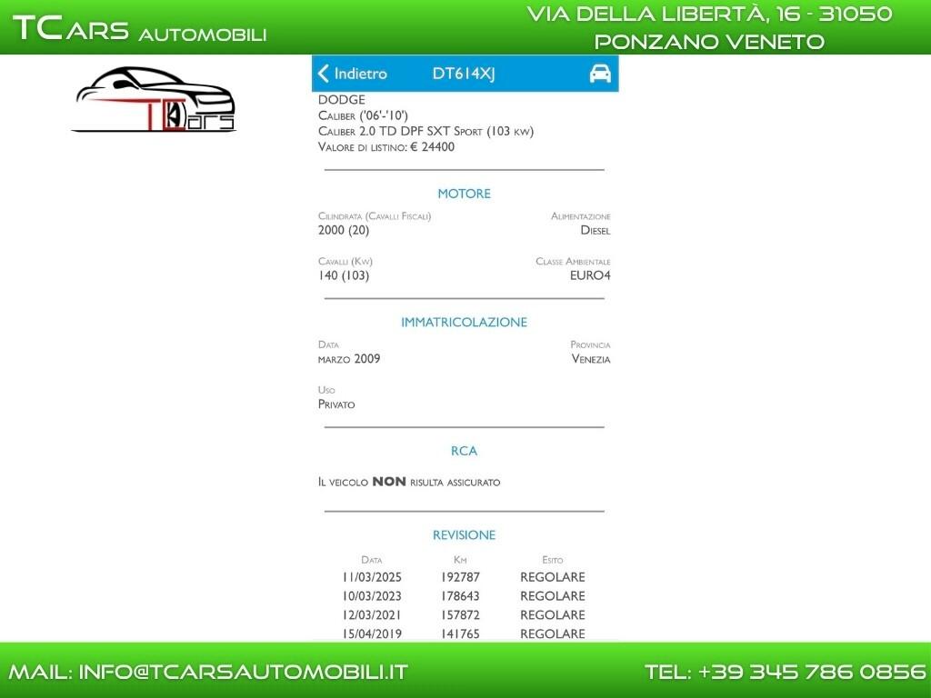 DODGE CALIBER 2.0 TD - GARANZIA TCARS