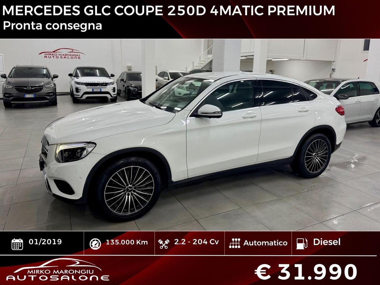 Mercedes GLC COUPÉ 250 d 4Matic Premium FINANZIABILE