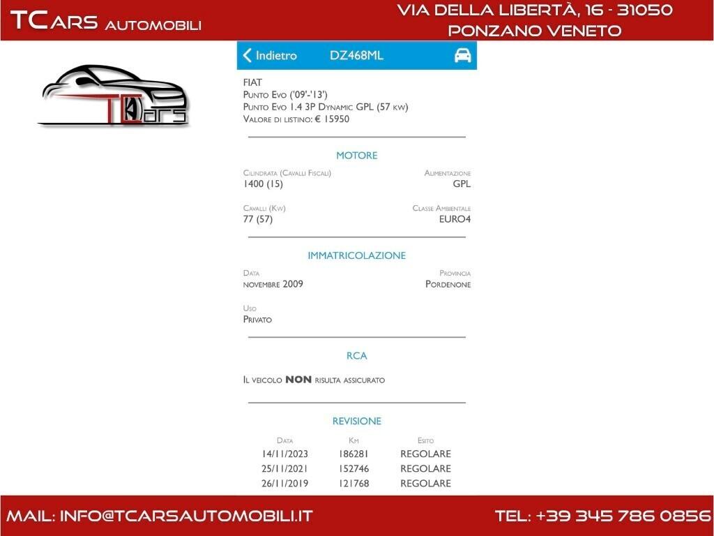 FIAT PUNTO 1.4 GPL FINO 2030 - GARANZIA 3 ANNI