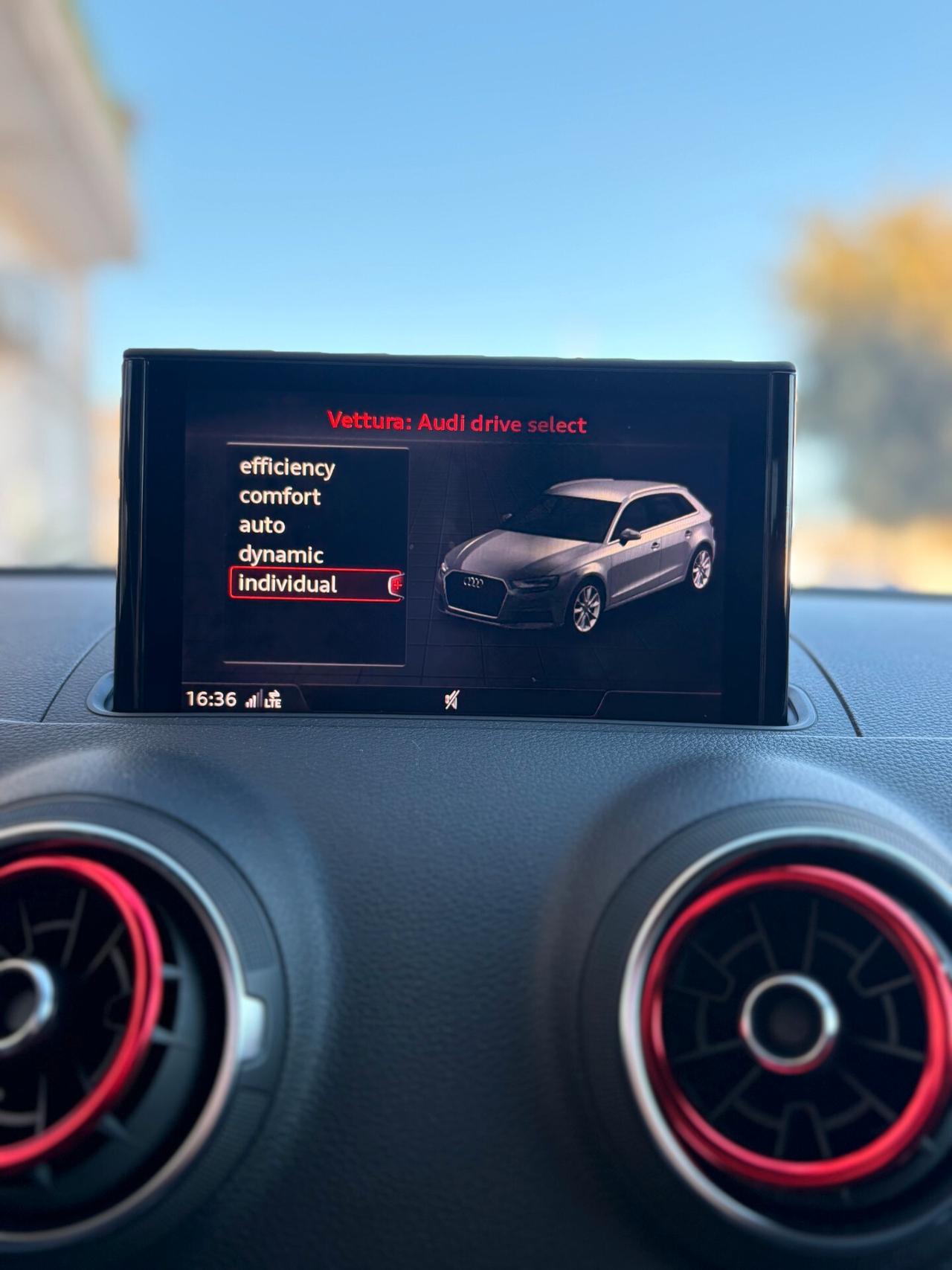 Audi A3 Sportback 30 1.6 tdi Sport 116cv s-tronic NAVI,FULL LED,ANDROID AUTO,SENS.PARCHEGGIO,BLUETOOTH,BLOCK