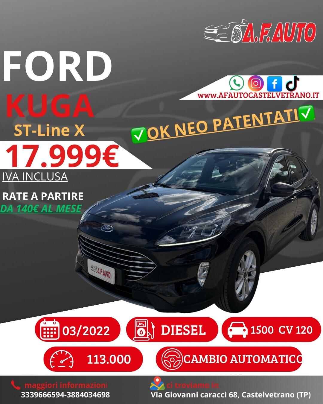 Ford Kuga 1.5 EcoBlue 120 CV aut. 2WD ST-Line X