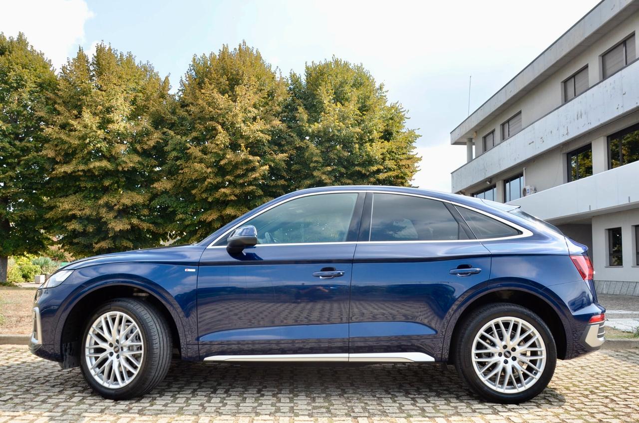 AUDI Q5 SPORTBACK 40 2.0 TDI MHEV MILD HYBRID S LINE INT+EXT QUATTRO 204cv S-TRONIC, EURO 6D, UFF ITALIANA, SERVICE AUDI, FULL LED, RETROCAMERA, PERMUTE