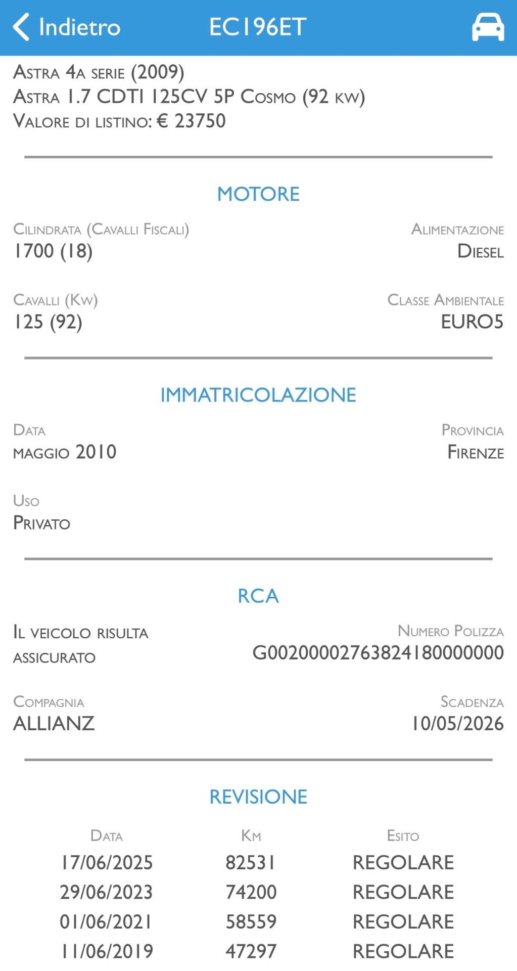 Opel Astra 1.7 CDTI 125CV Solo 83K UNICO GARANZIA