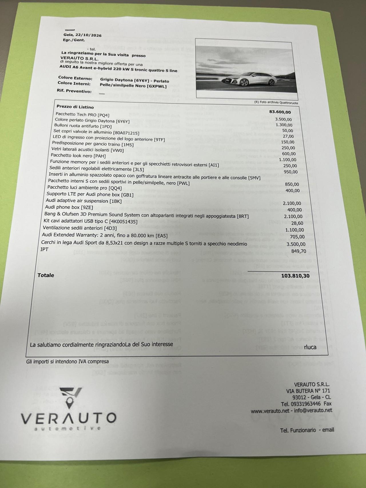 Audi A6 Avant e-hybrid 220 kW S tronic quattro line edition