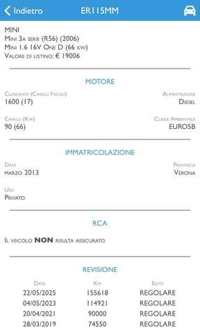 MINI One D 1.6d 90cv 2013 NEOPATENTATI R56