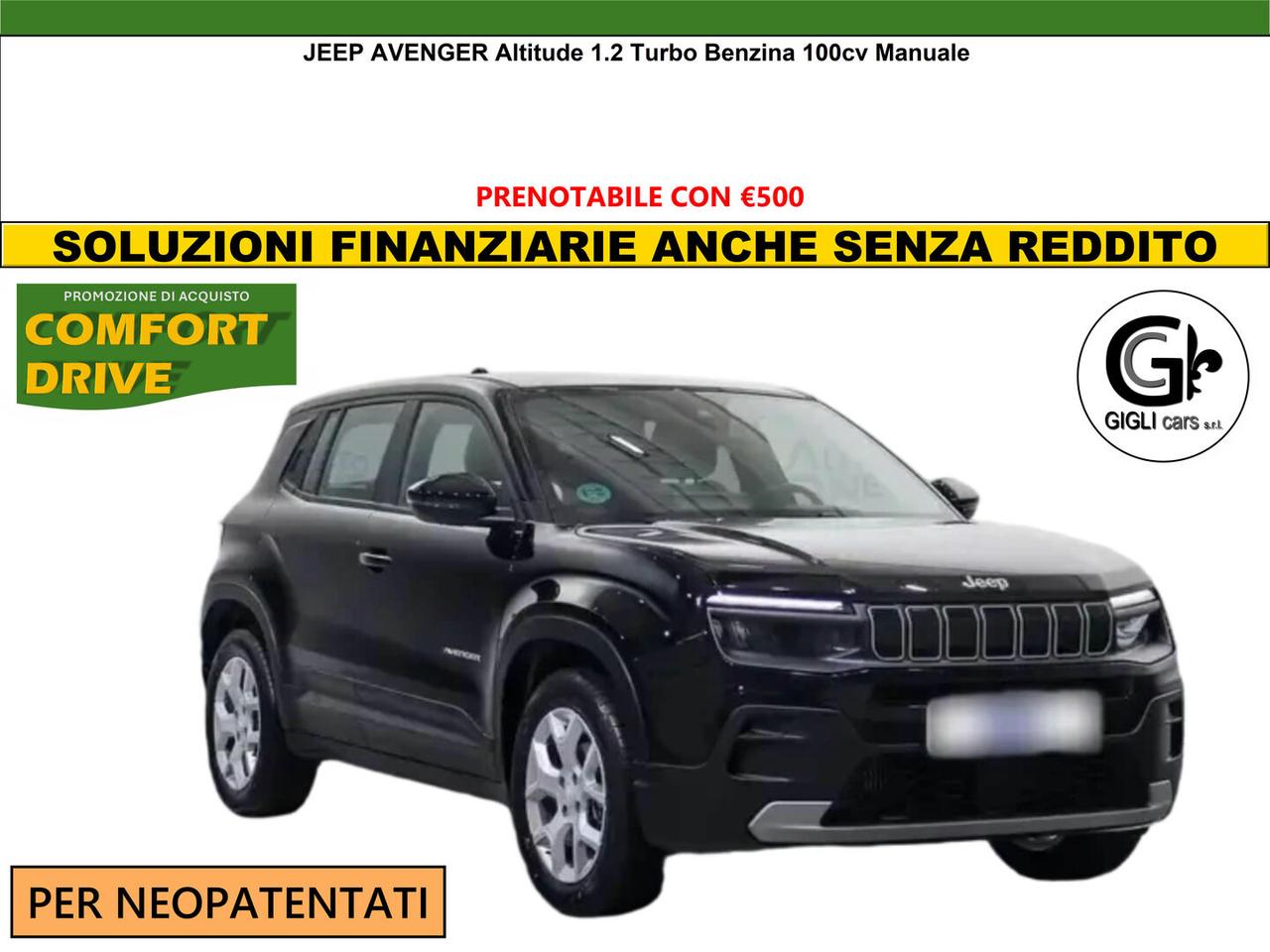 Jeep Avenger Altitude 1.2 Turbo Benzina Manuale Neopatentati