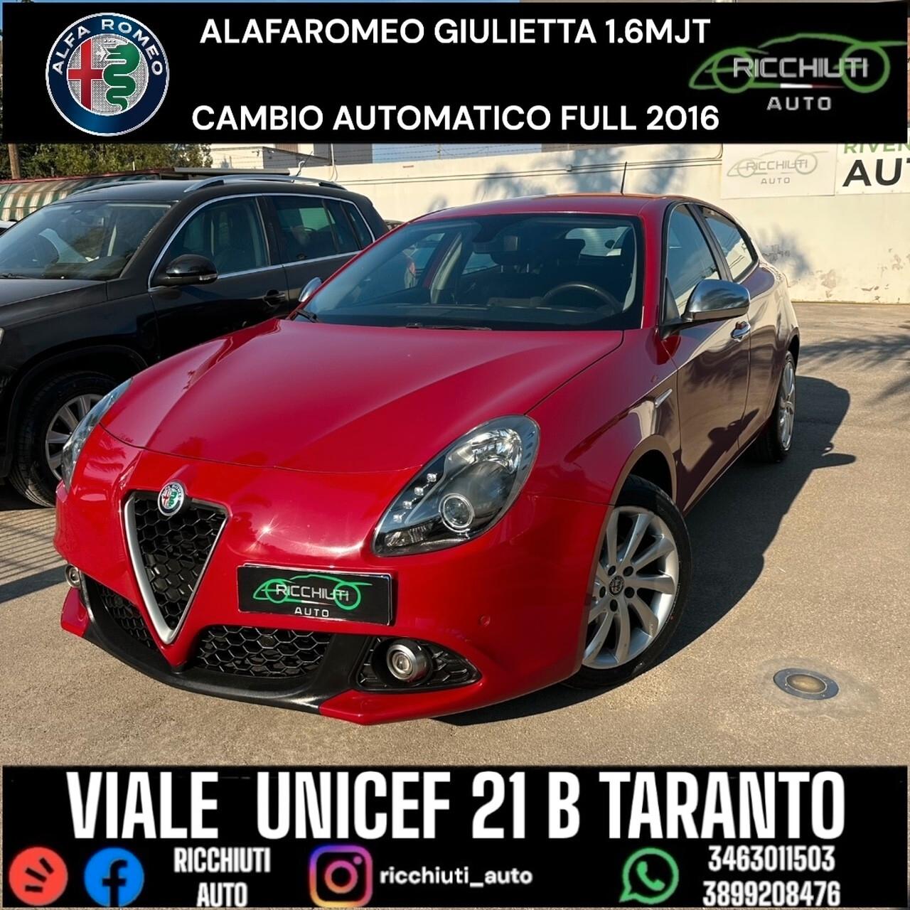 ALFAROMEO GIULIETTA 1.6 MJT 2016 CAMBIO AUTOMATICO SUPER