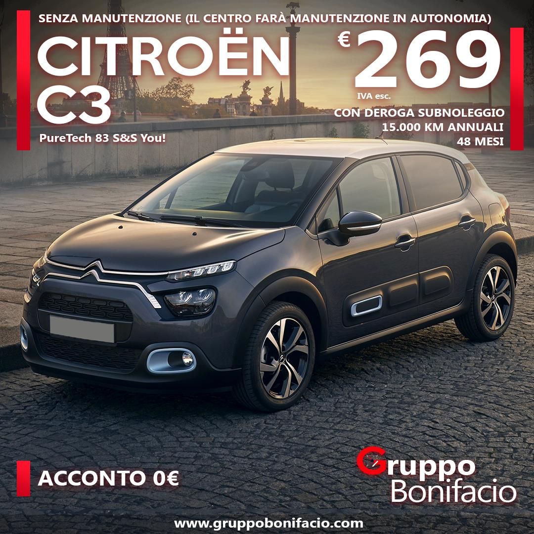 Deroga a sub-noleggio CITROEN C3 PureTech 83 S&amp;S Feel