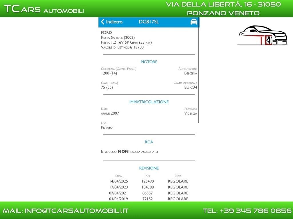 FORD FIESTA 1.2 BENZINA - APERTI TUTTO AGOSTO