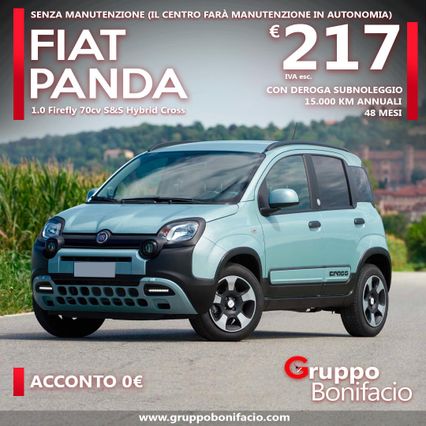 Deroga a sub-noleggio FIAT Panda Panda 1.0 FireFly S&S Hybrid