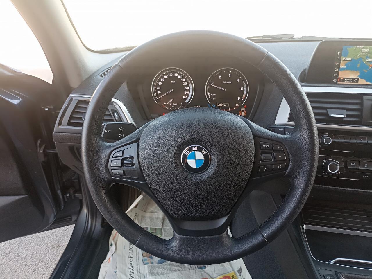 BMW SERIE 1 DIESEL 150cv MANUALE 05/2018 KM120.000 LED/NAV/SENS ANT/ POST